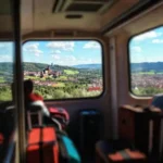 El tren panorámico ofrece paisajes europeos vibrantes
