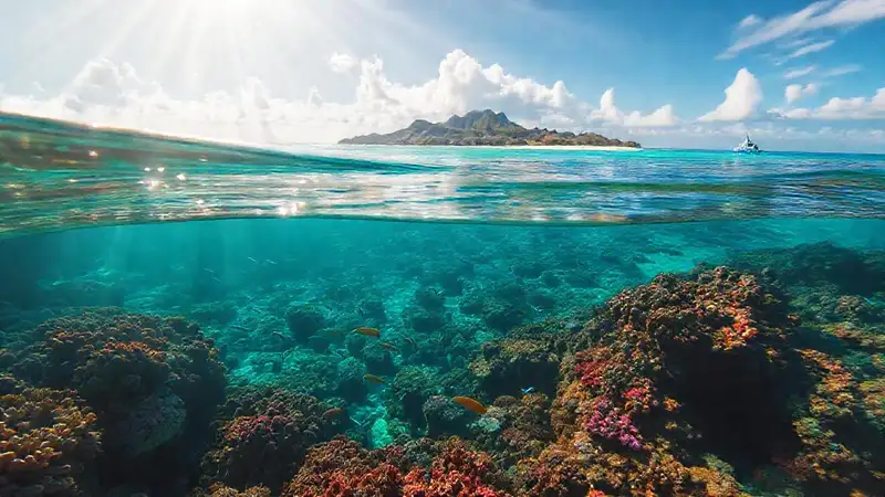 Un océano tropical vibrante y detallado
