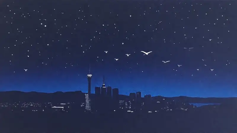 Vuelos panorámicos: Auckland nocturno, elegante diseño