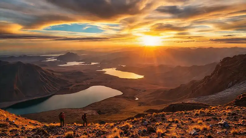 Paisaje africano vibrante y aventurero al amanecer