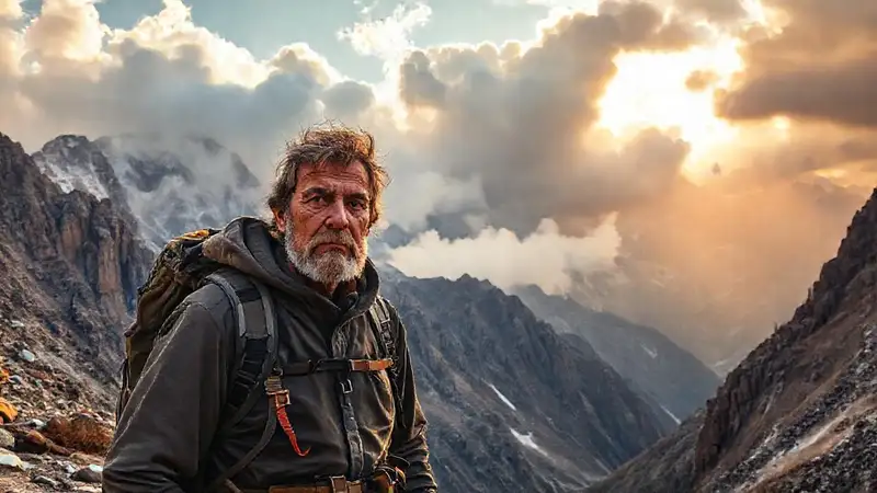 Un excursionista enfrenta un paisaje sagrado