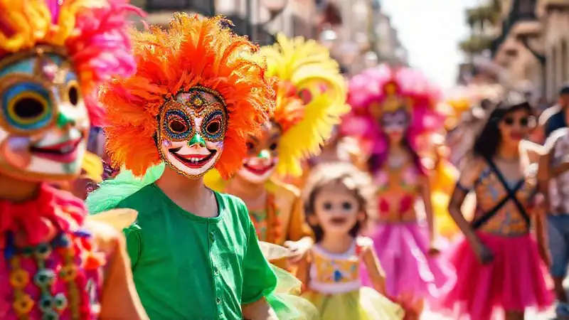 Un carnaval latino vibrante y alegre