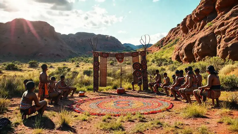 Ceremonia aborigen australiana: paisaje sagrado