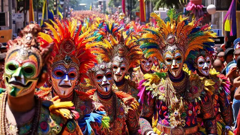 Colombia celebra su carnaval con color