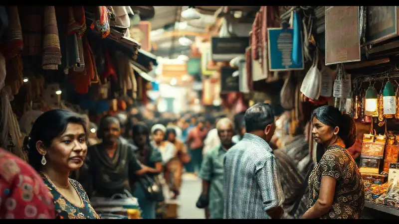 Mercado vibrante y diverso en fotos