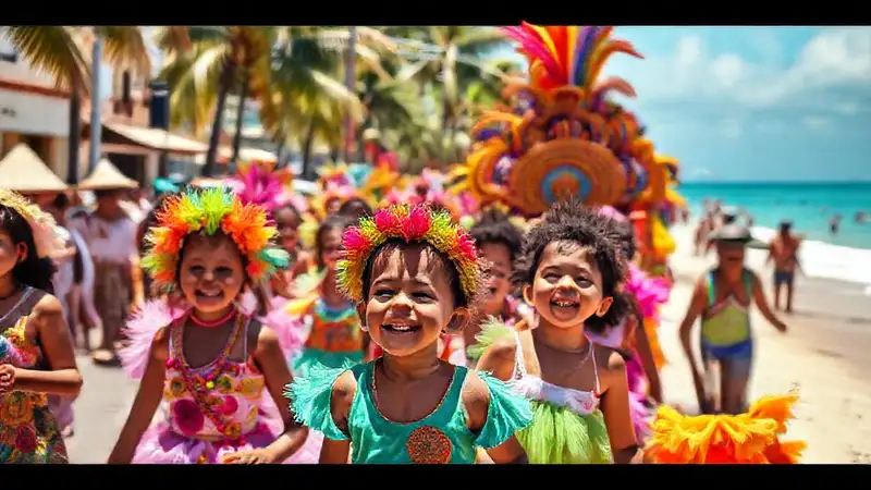 Bahía vibrante, desfiles coloridos y alegres