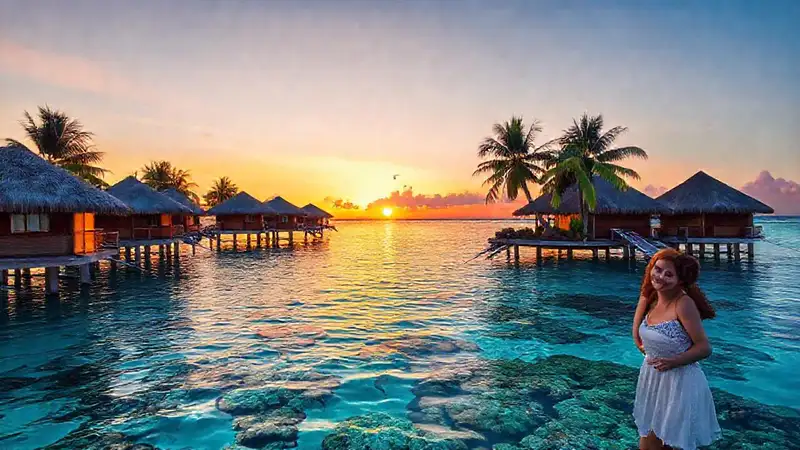 Paraíso tropical: romance y belleza acuática