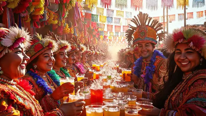 Andes peruanos: carnaval festivo y colorido