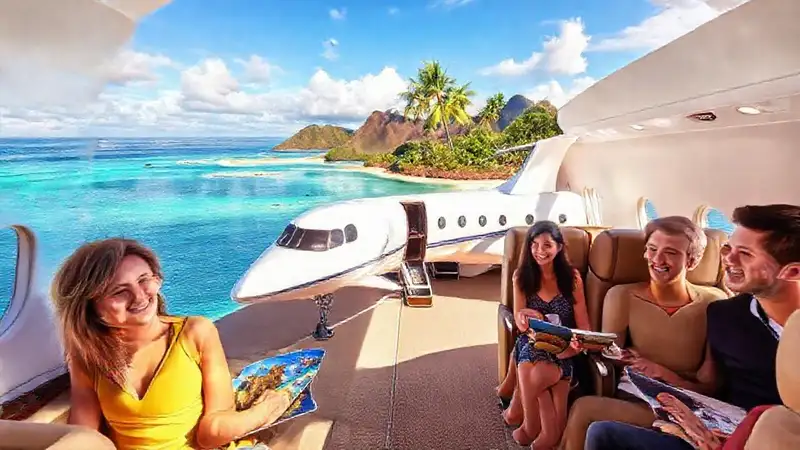 Un jet privado ofrece lujo tropical