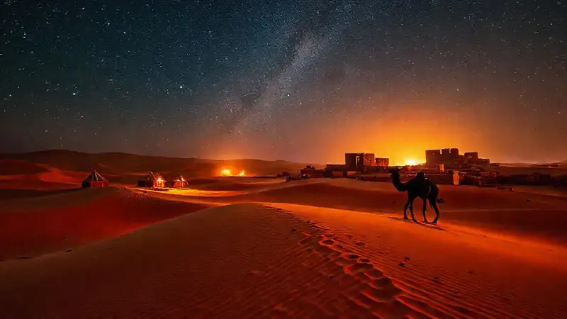 Dunas y misterio en la noche