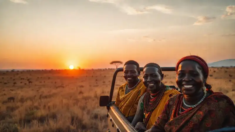 Safari africano captura momentos soleados y felices
