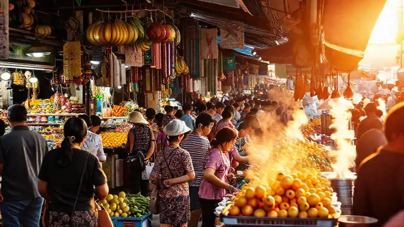 Mercado bullicioso de Ho Chi Minh