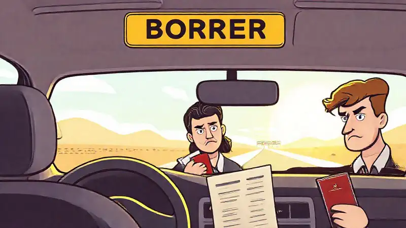 Control fronterizo: coche, documentos y pasaporte