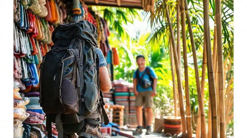 Viajero feliz explora Asia con equipo económico