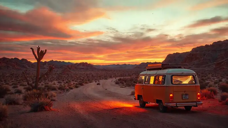 Un camión retro en el desierto