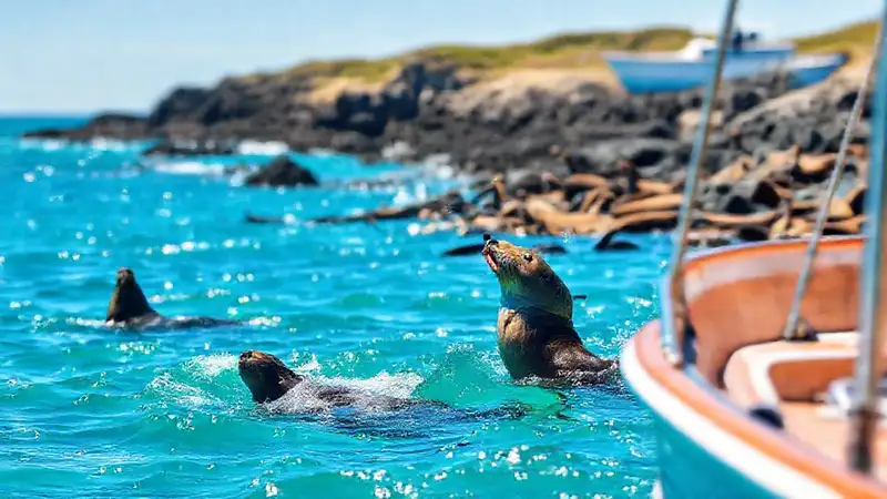 Kaikoura: focas juguetonas en aguas azules