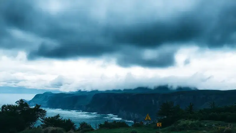 Nubes tormentosas amenazan la costa neozelandesa